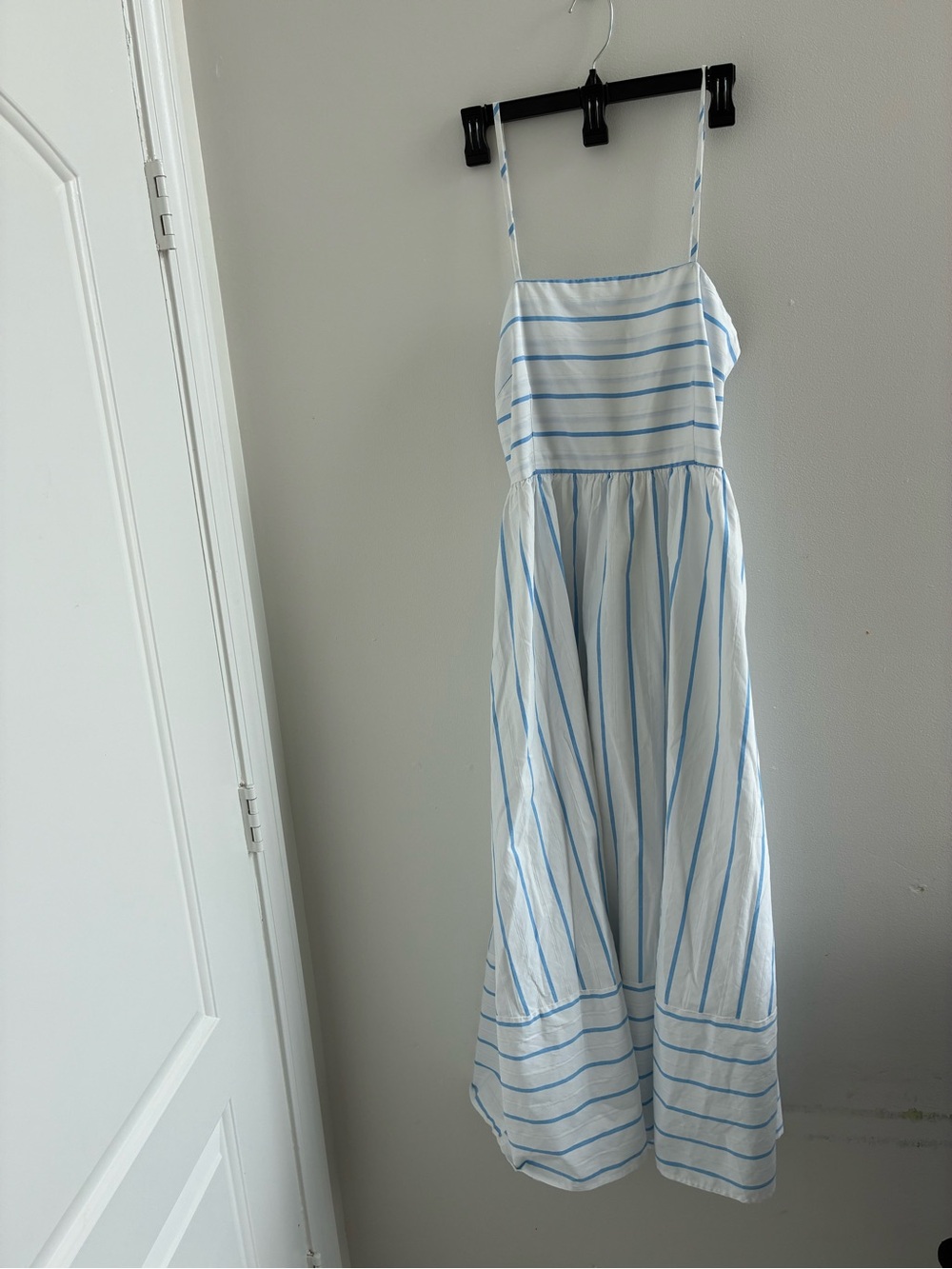 Blue Stripe Spaghetti Strap Maxi Dress